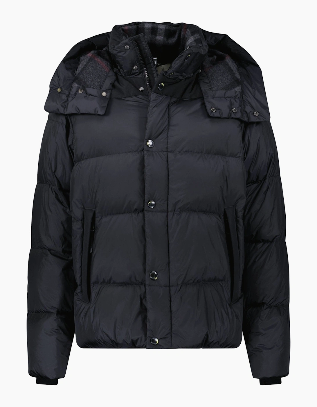 Burberry 'Leeds' Detachable Sleeve Hooded Down Jacket Black