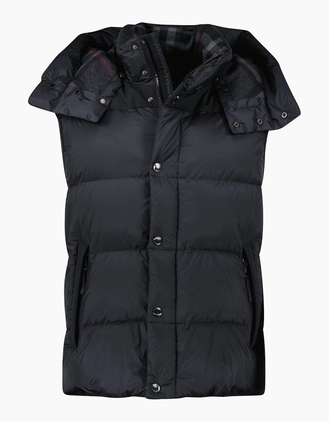 Burberry 'Leeds' Detachable Sleeve Hooded Down Jacket Black