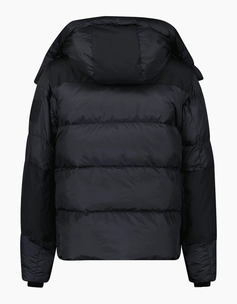Burberry 'Leeds' Detachable Sleeve Hooded Down Jacket Black