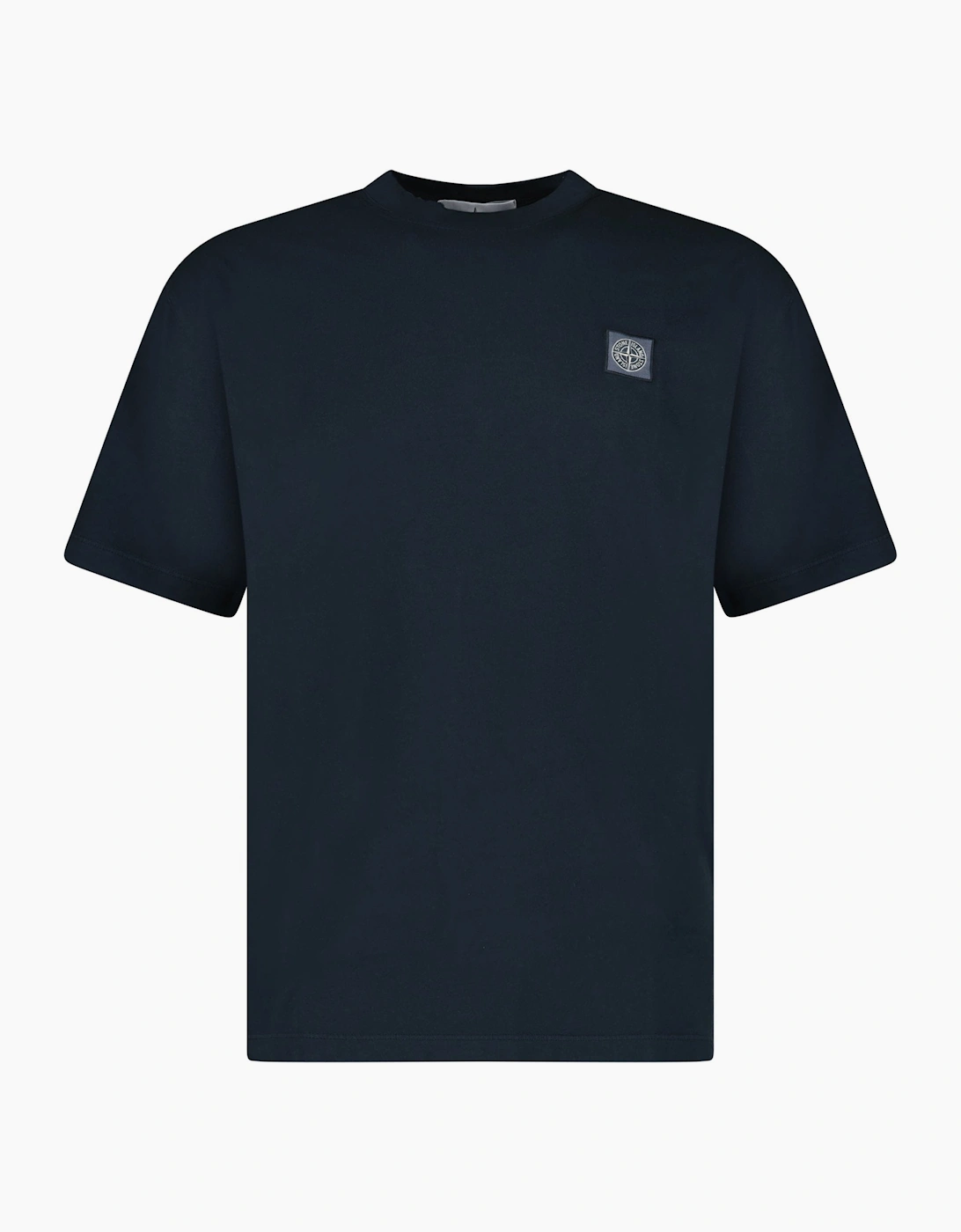 Stone Island Organic Compass 'Fissato' Effect Logo T-Shirt Navy