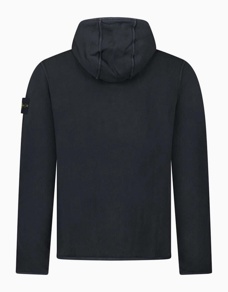 Stone Island Brushed Organic Cotton Zip Hoodie Black