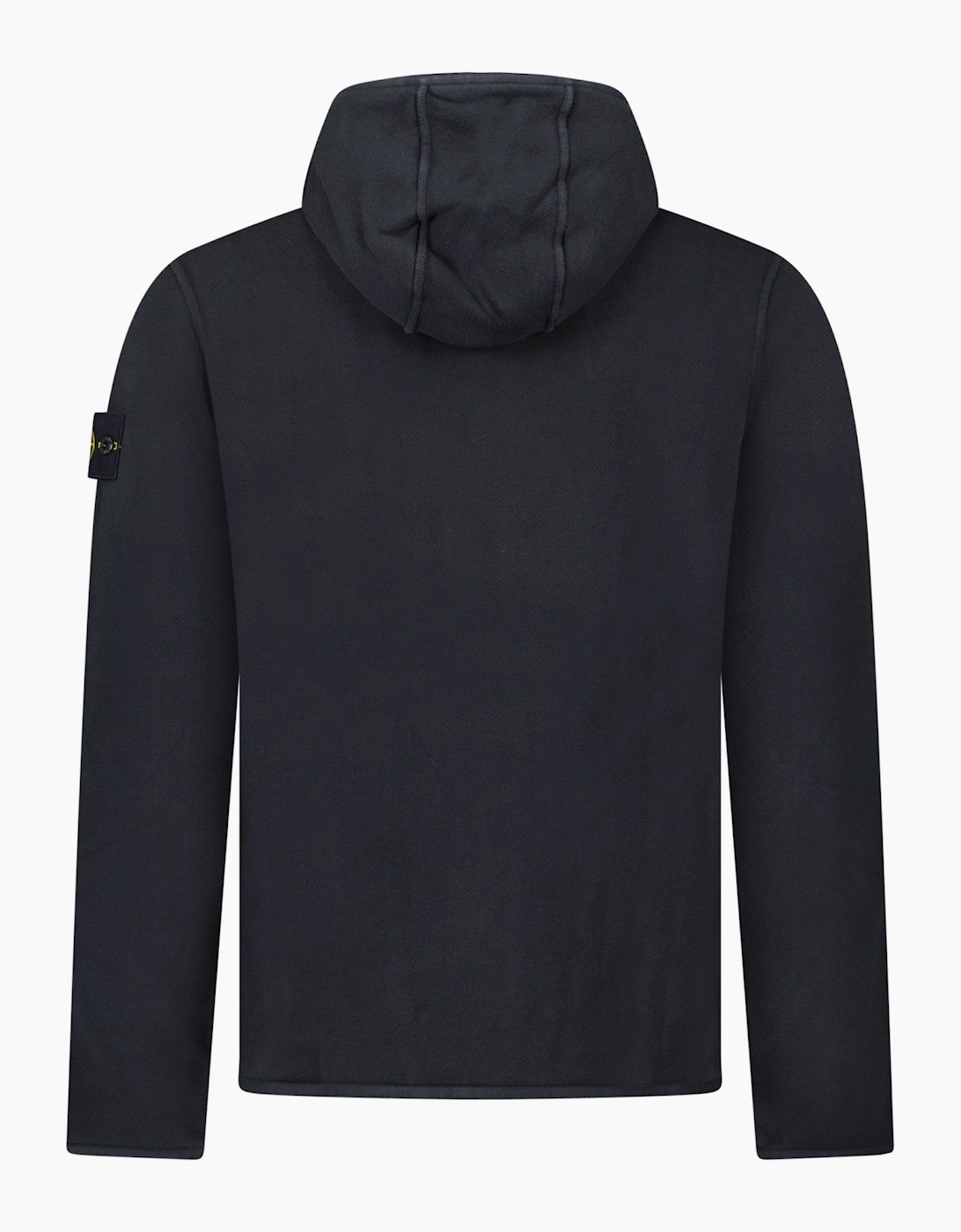 Stone Island Brushed Organic Cotton Zip Hoodie Black
