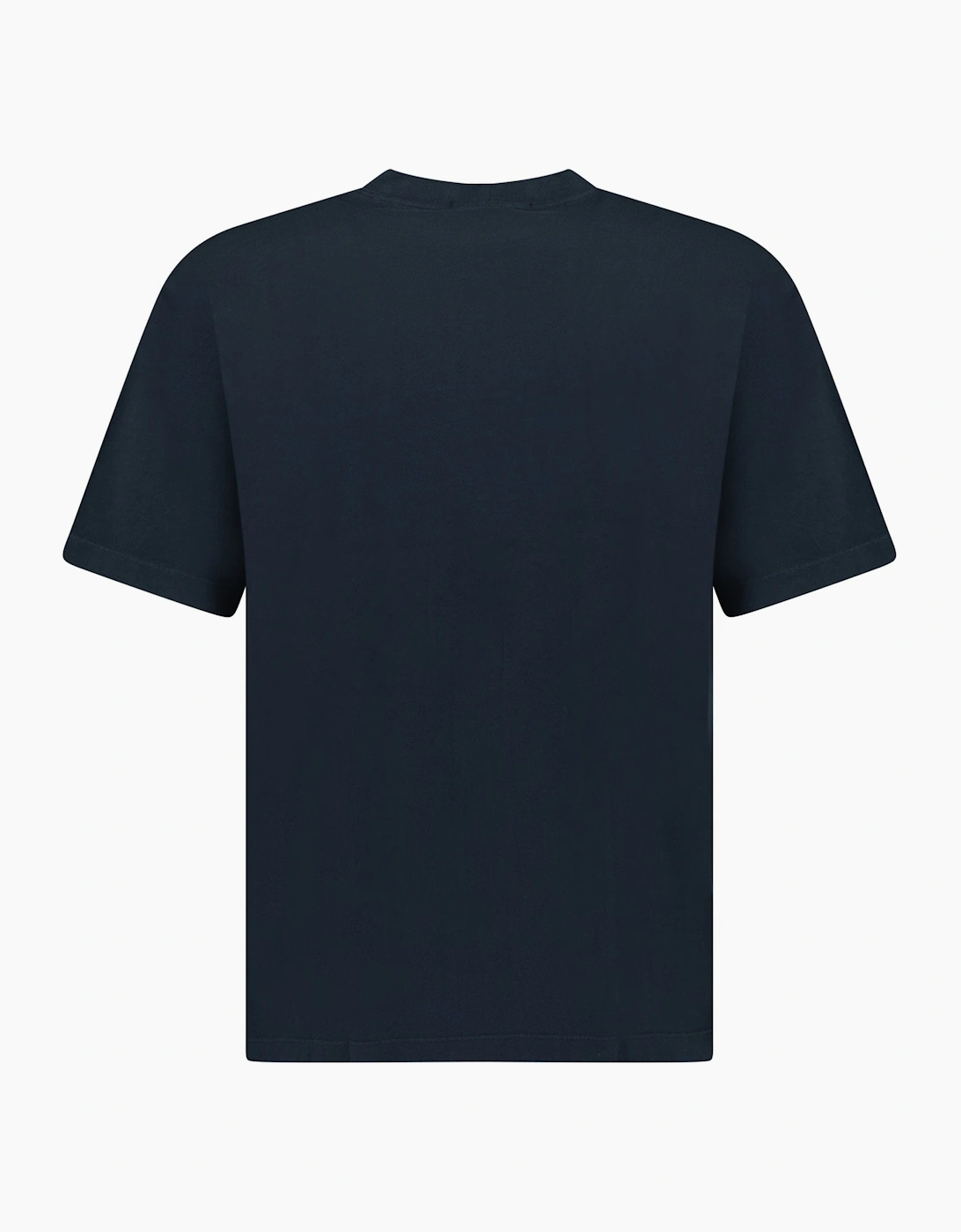 Stone Island Organic Compass 'Fissato' Effect Logo T-Shirt Navy