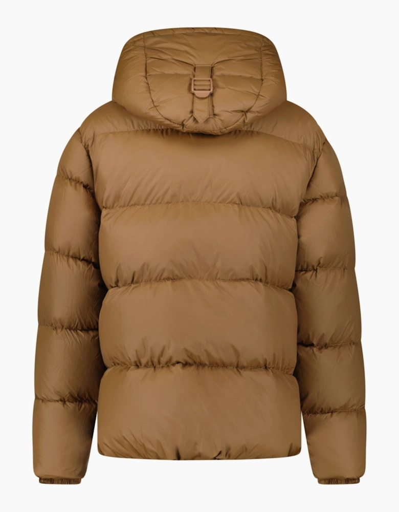 Burberry 'Halsby' Hooded Check Down Jacket Birch Brown
