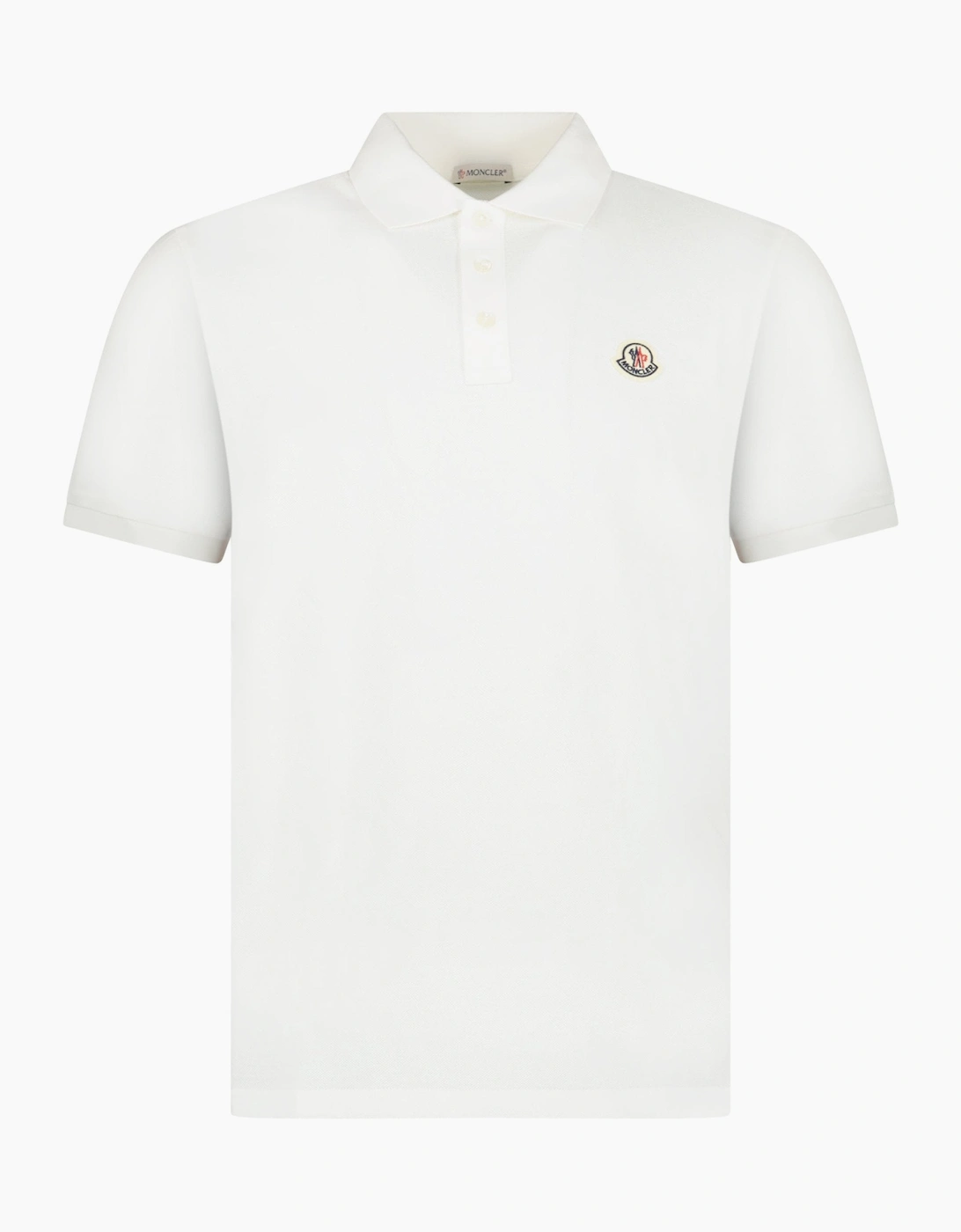 Moncler Logo Patch Polo White