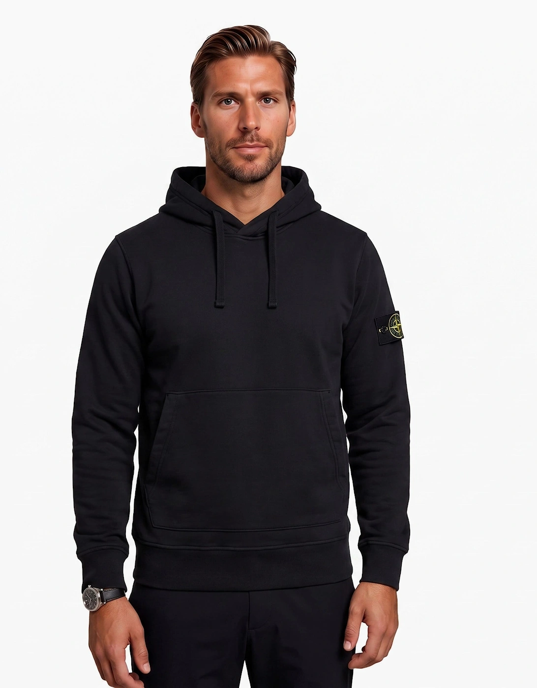 Stone Island Organic Cotton Hoodie Black