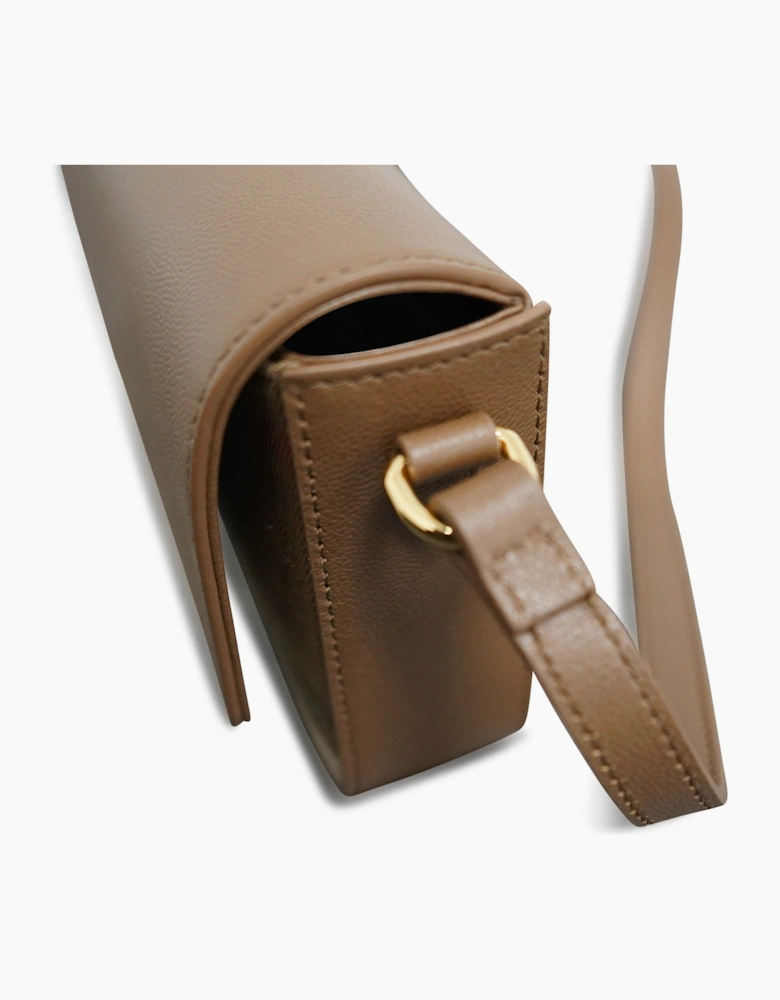 Burberry 'New Hampshire' Leather Shoulder Bag Earth Brown