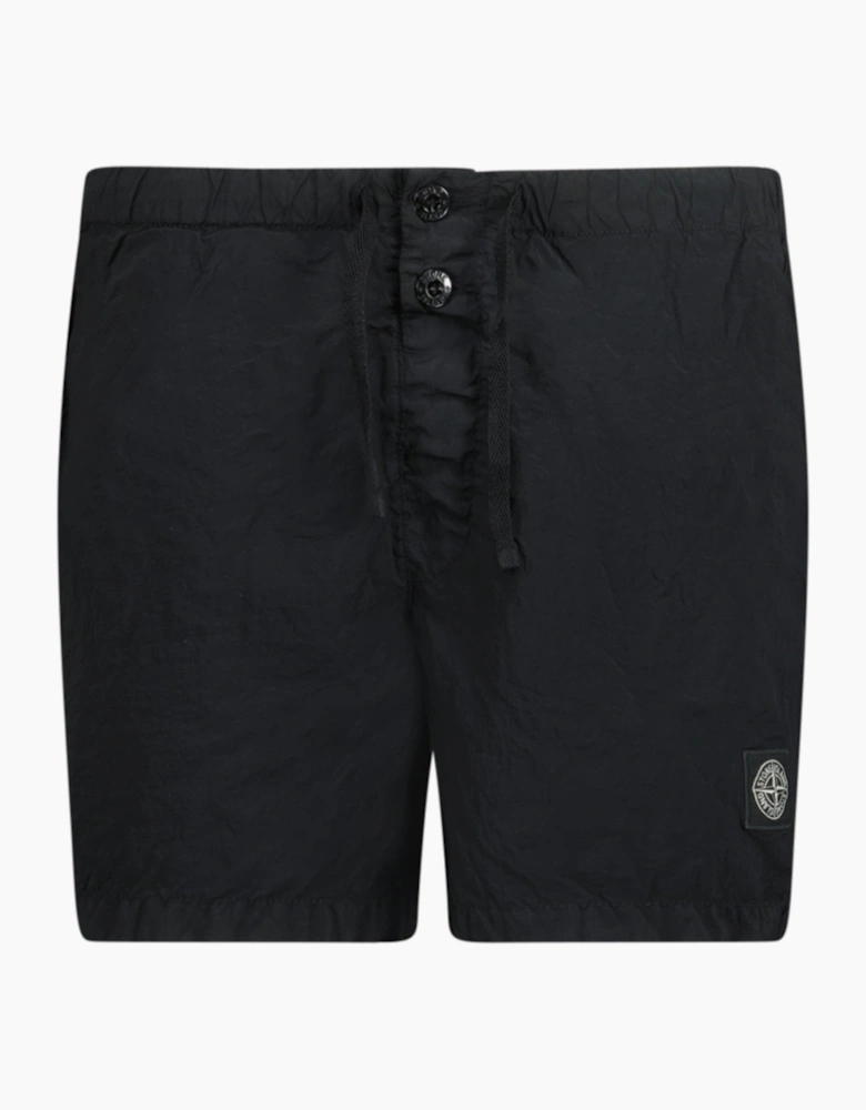 Stone Island Nylon Metal Button Swim Shorts Black