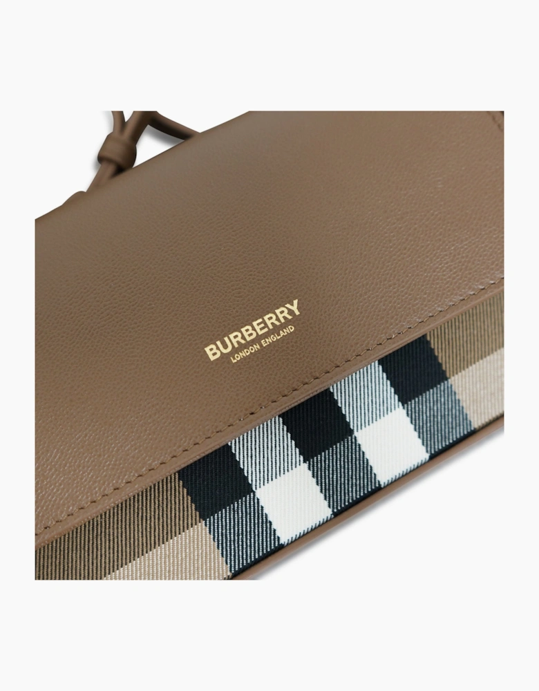 Burberry 'New Hampshire' Leather Shoulder Bag Earth Brown