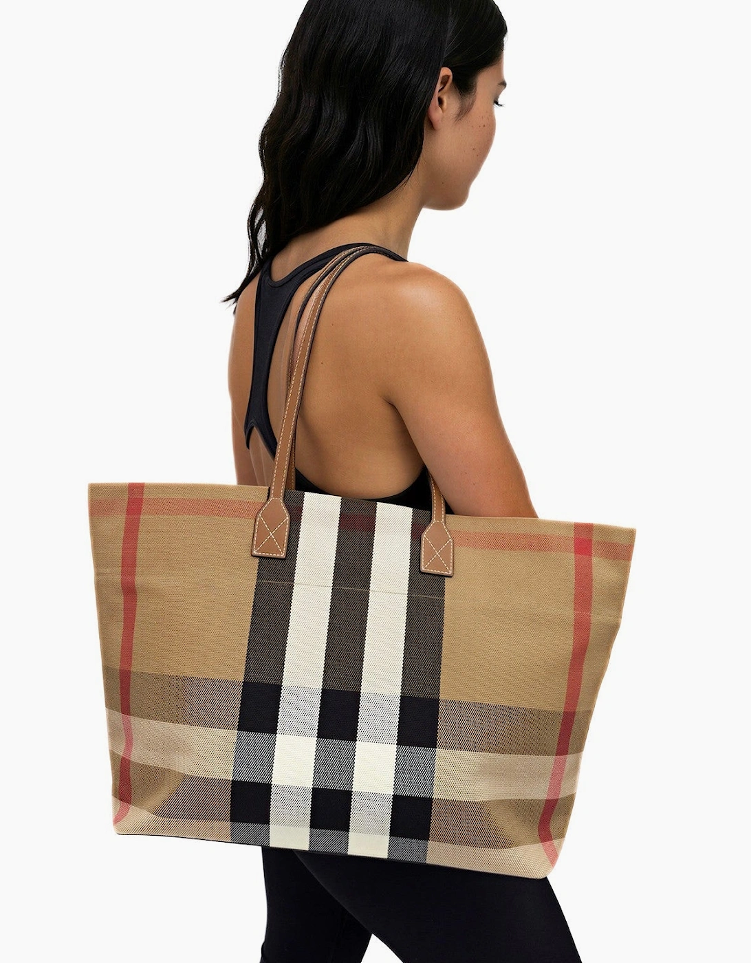 Burberry Check Canvas Medium London Tote Bag