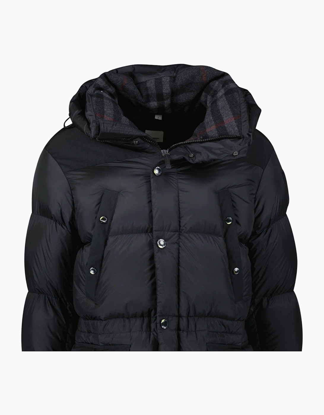 Burberry 'Lindford' Check Down Puffer Jacket Black