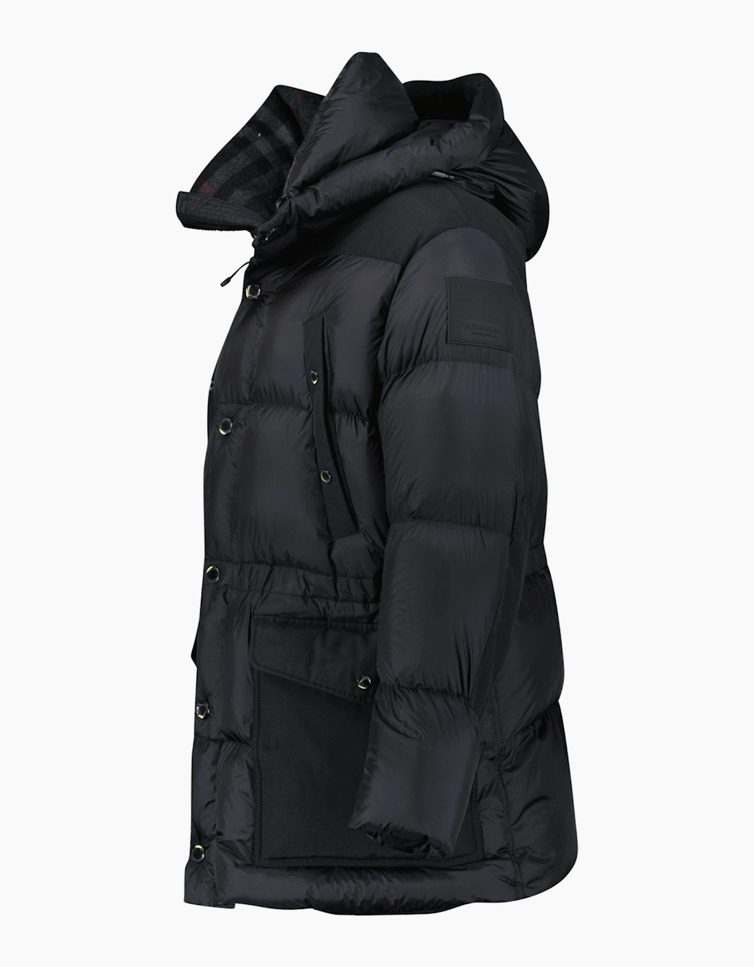 Burberry 'Lindford' Check Down Puffer Jacket Black