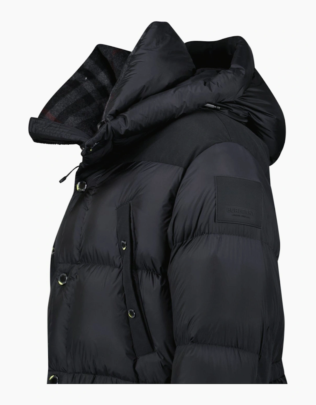 Burberry 'Lindford' Check Down Puffer Jacket Black