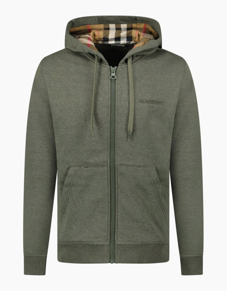 Burberry 'Hove' Check Hoodie Khaki
