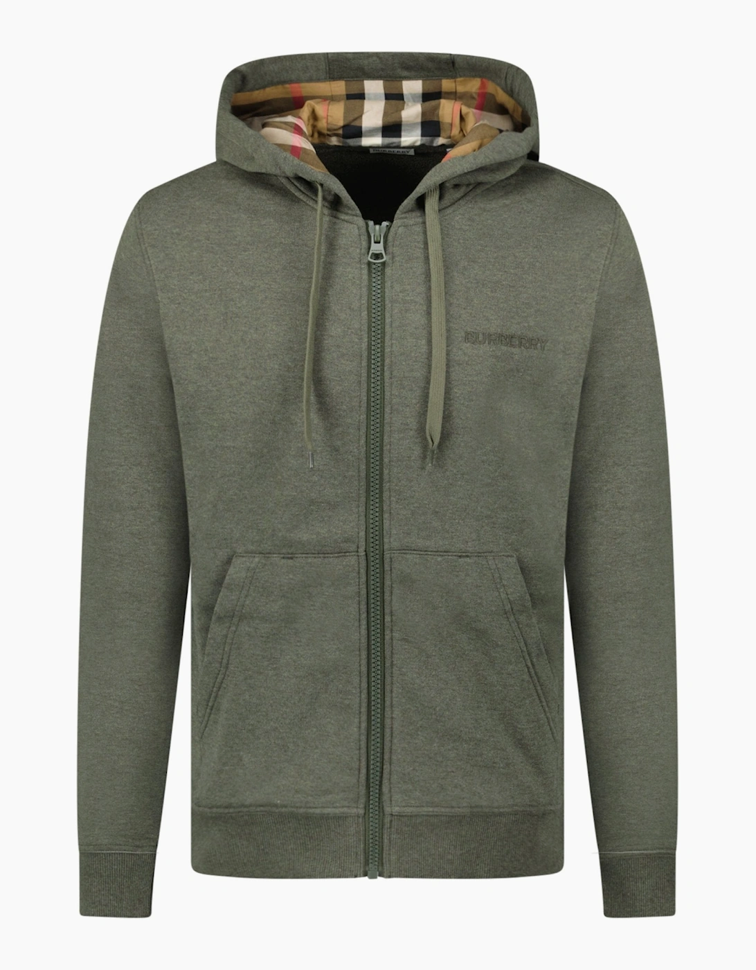 Burberry Men's Burberry 'Hove' Check Hoodie Khaki - Green