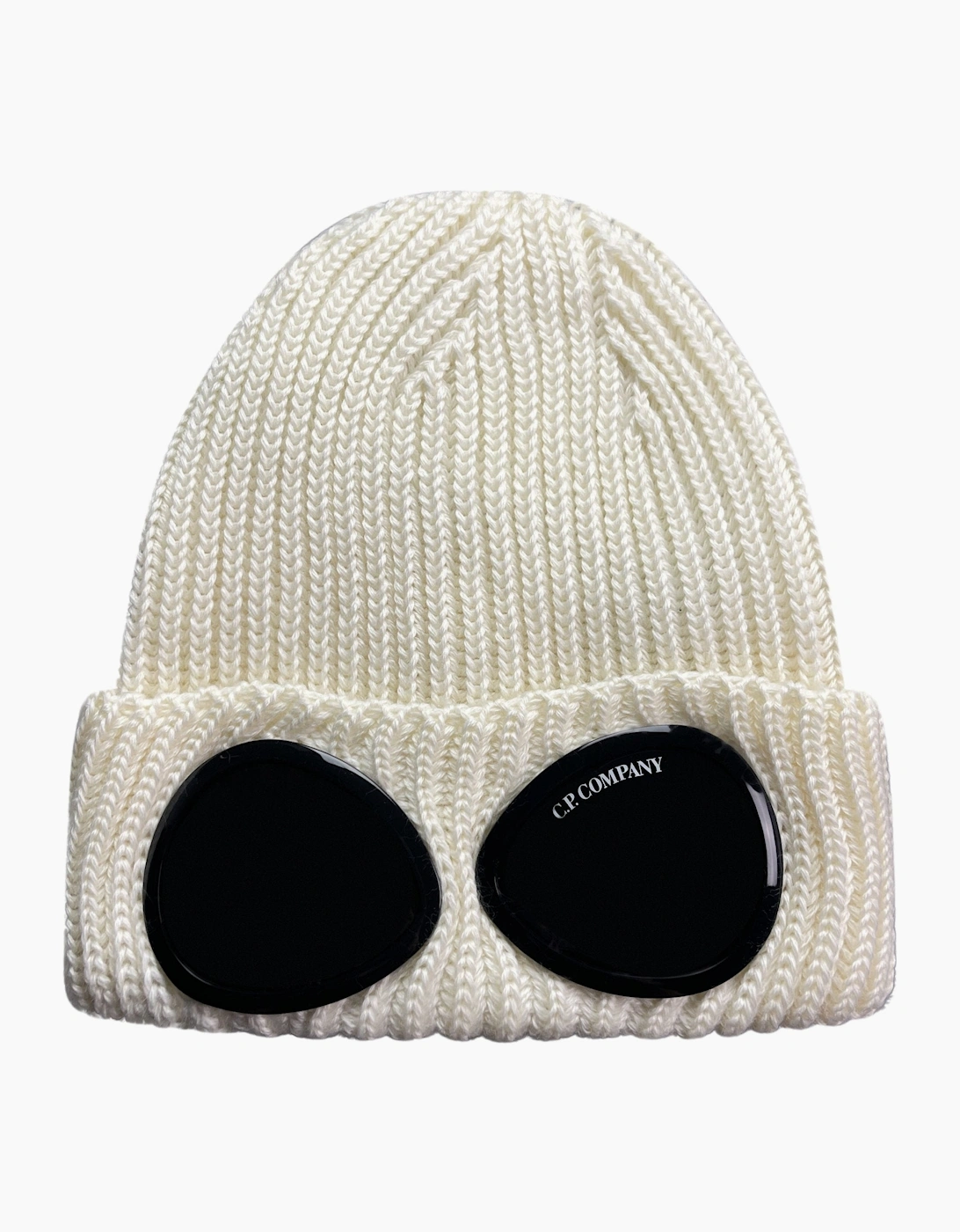 CP Company Extra Fine Merino Wool Goggle Beanie Cream