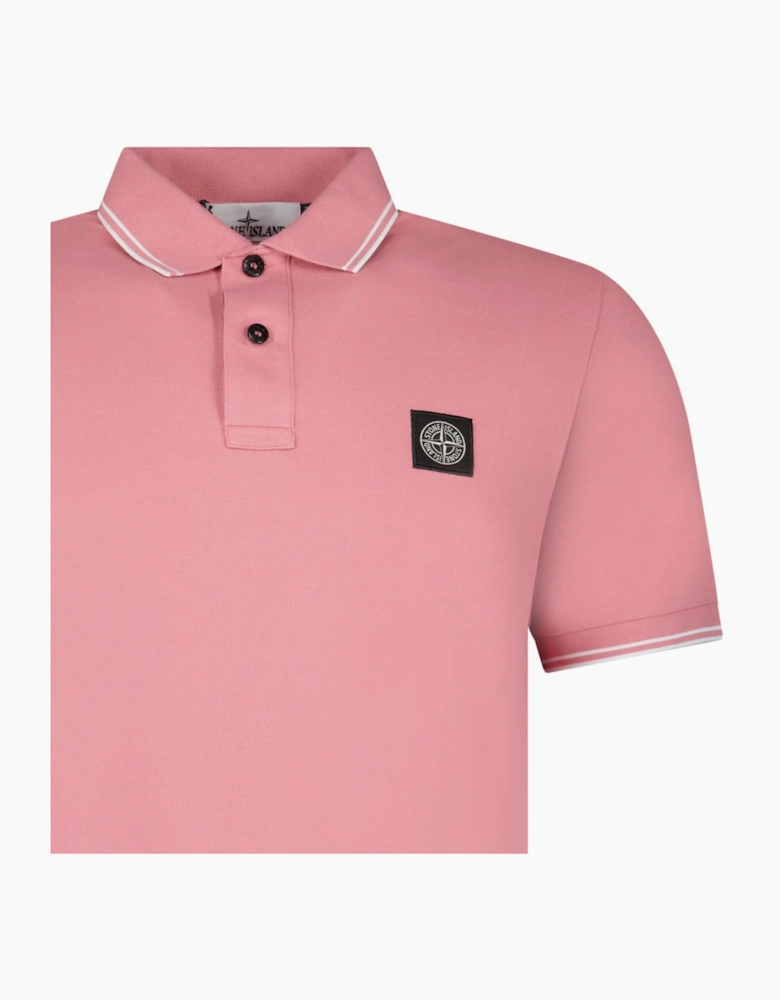 Stone Island Compass Logo Polo Pink