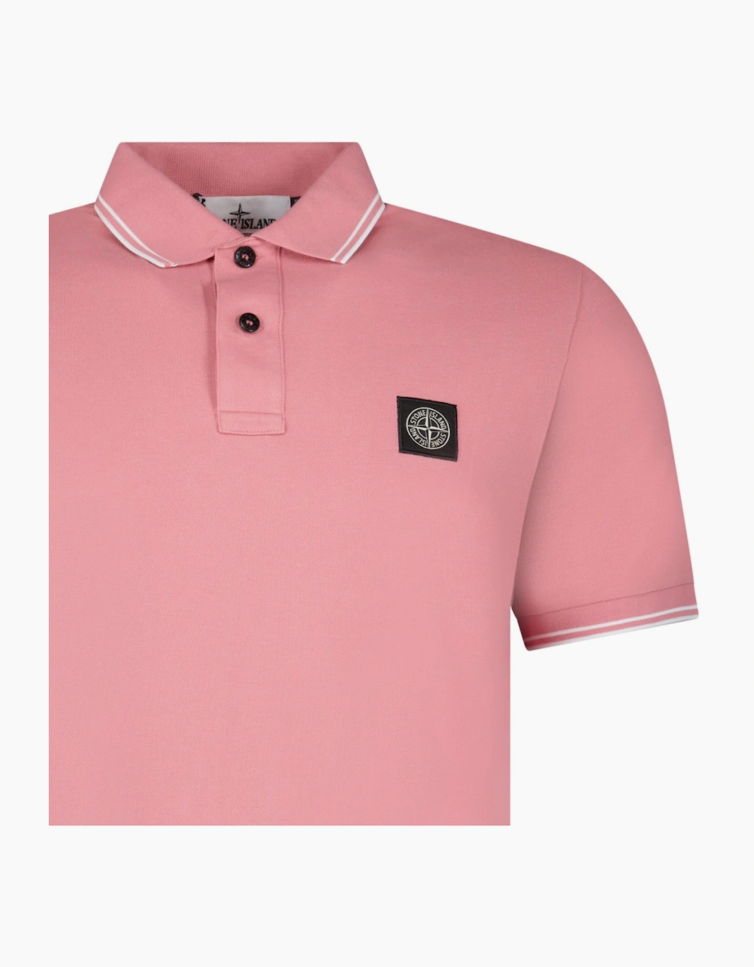 Stone Island Compass Logo Polo Pink