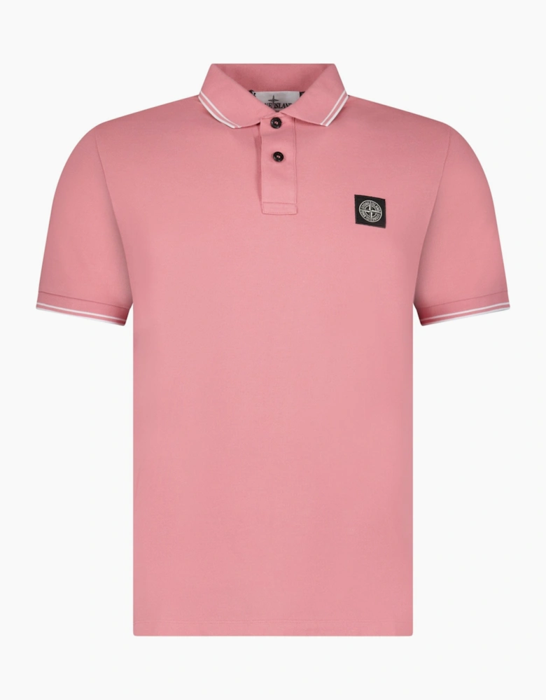 Stone Island Compass Logo Polo Pink