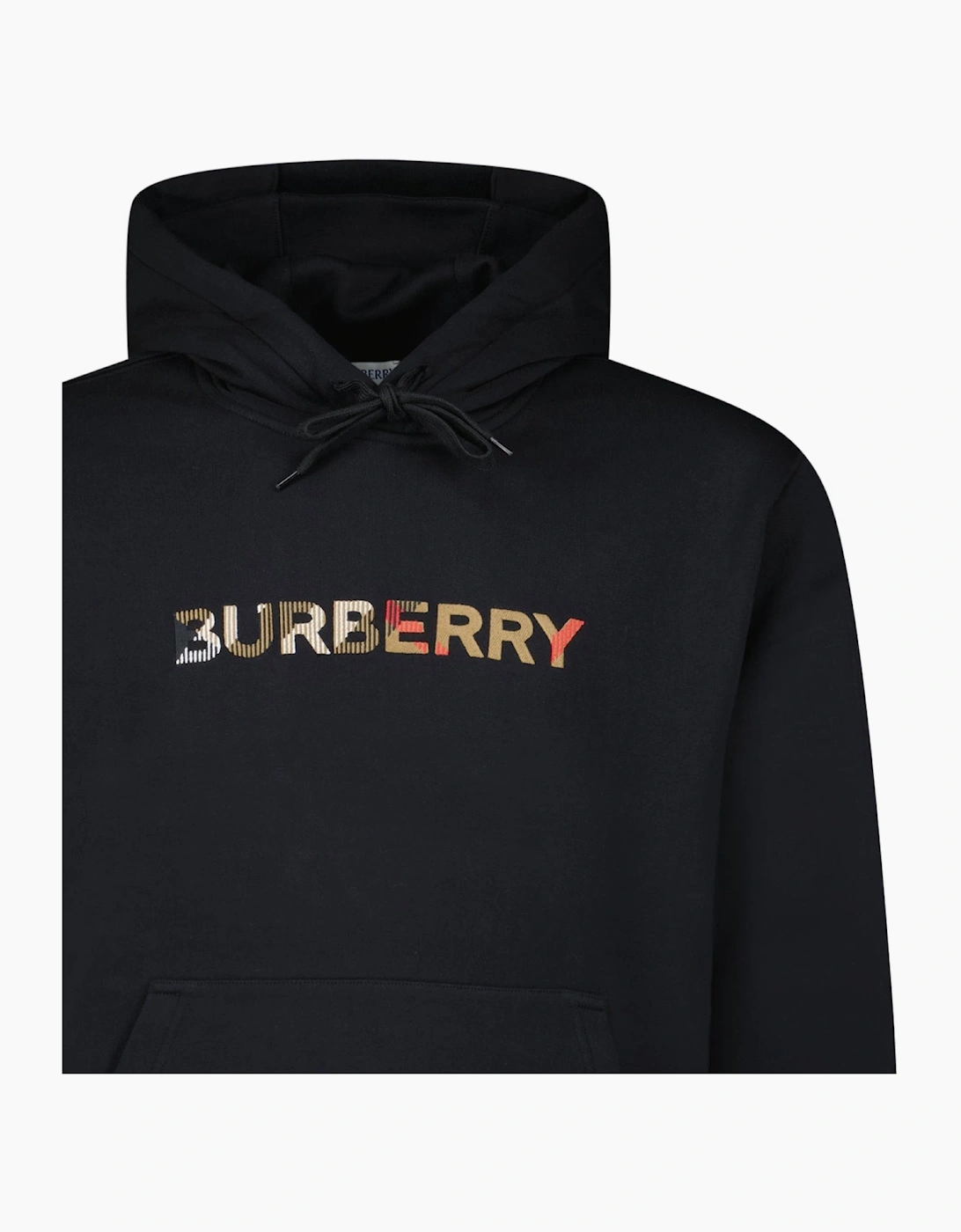 Burberry Logo Embroidered Hoodie Black