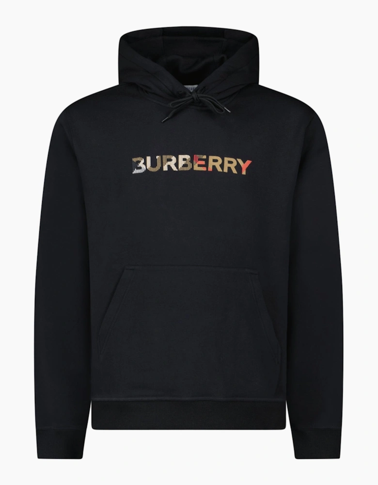 Burberry Logo Embroidered Hoodie Black