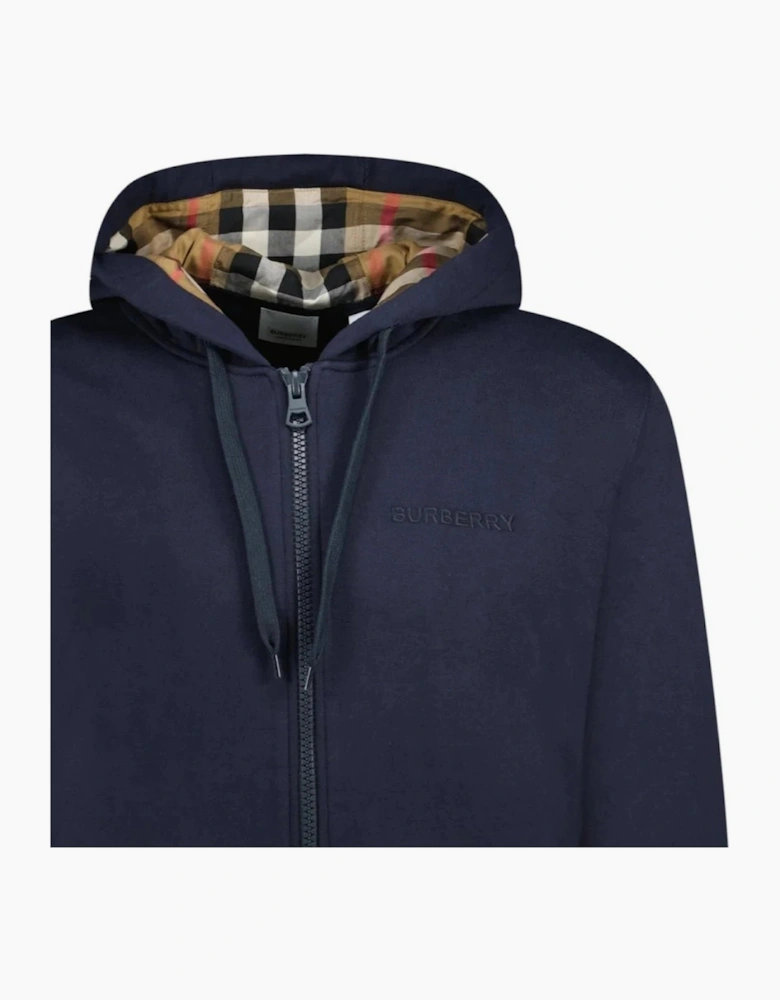 Burberry 'Hove' Check Hoodie Navy
