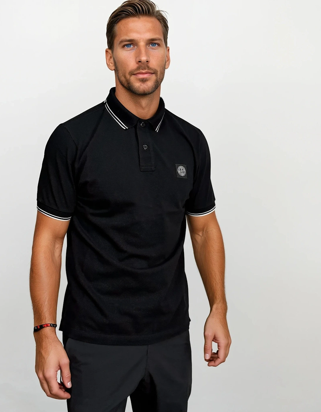Stone Island Compass Logo Polo Black