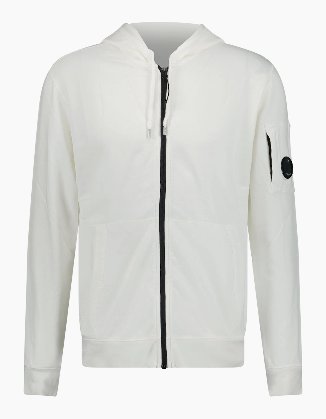 CP Company Men's CP Company Light Fleece Lens Zip Hoodie White