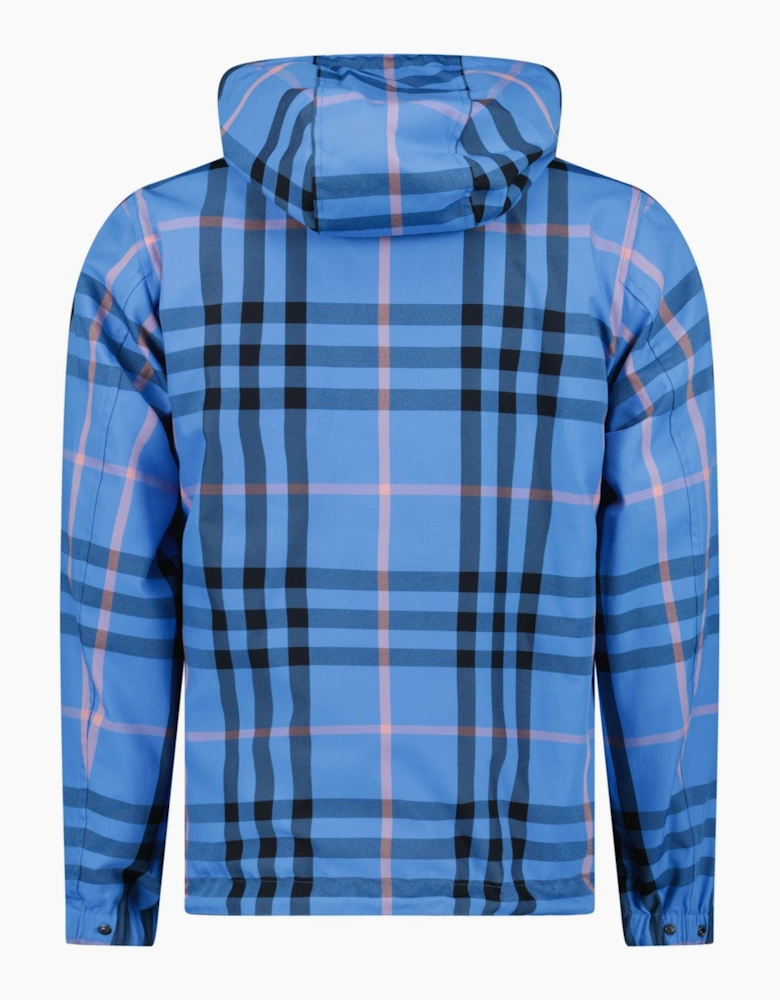 Burberry 'Stanford' Zip-Up Check Reversible Hooded Jacket Black & Check