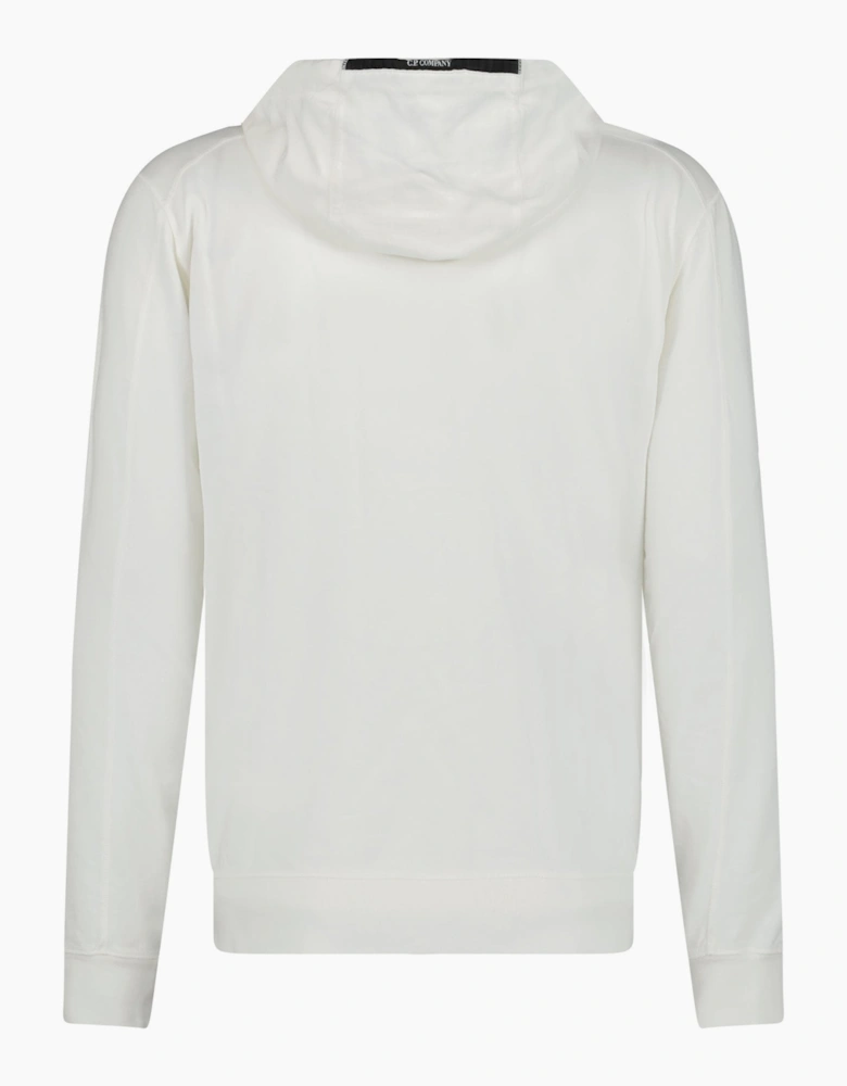 CP Company Light Fleece Lens Zip Hoodie White