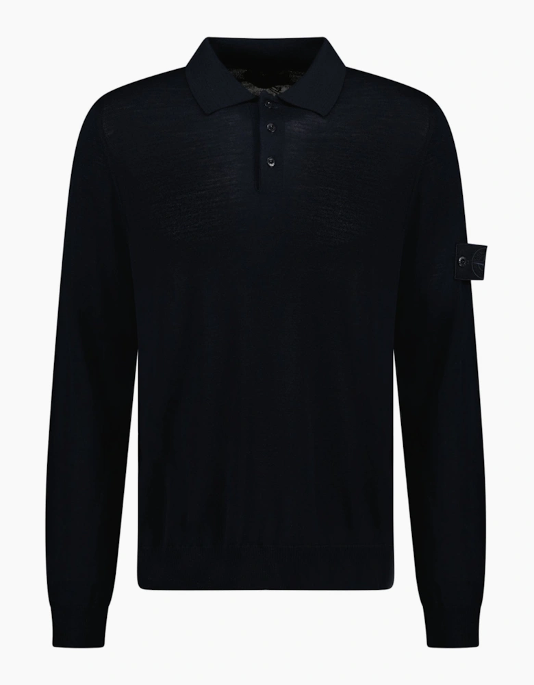 Stone Island Ghost Wool Polo Shirt Navy