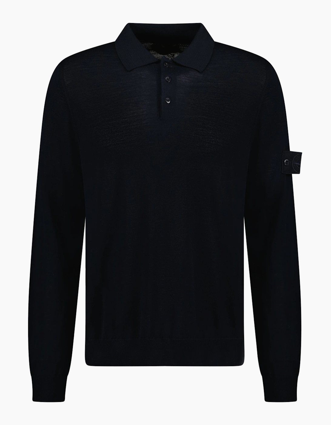 Stone Island Ghost Wool Polo Shirt Navy