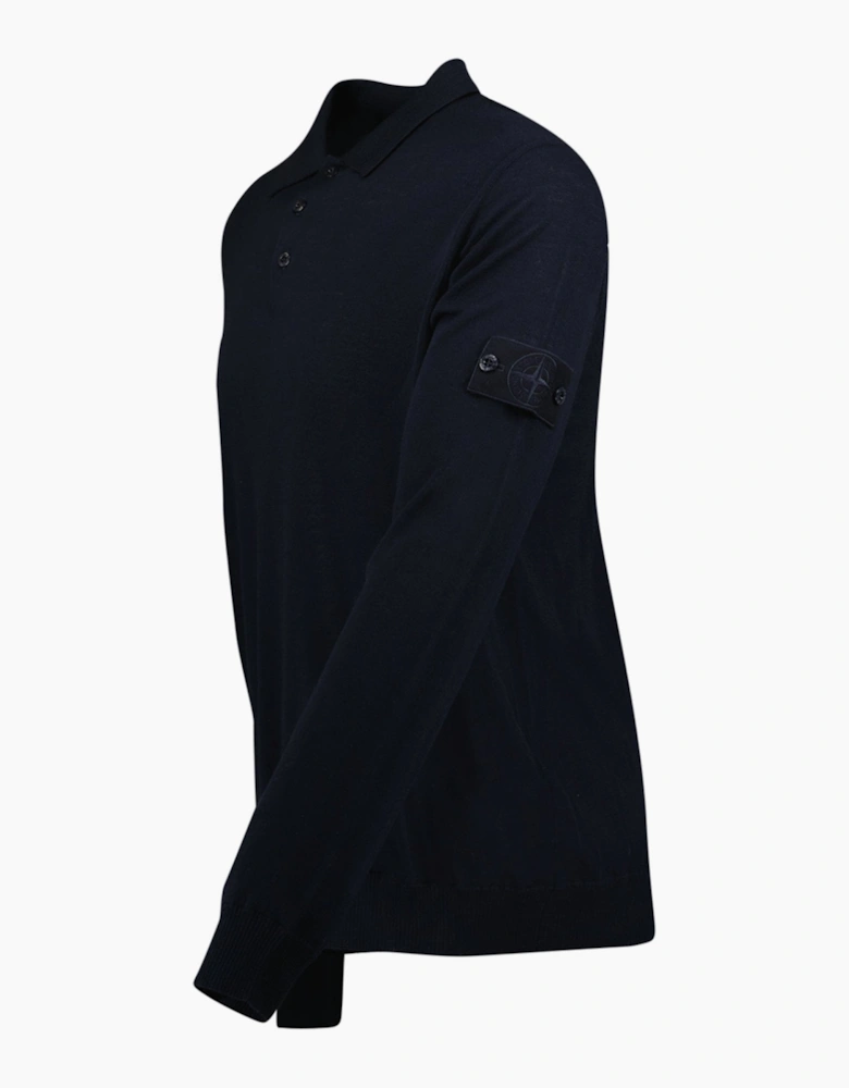 Stone Island Ghost Wool Polo Shirt Navy