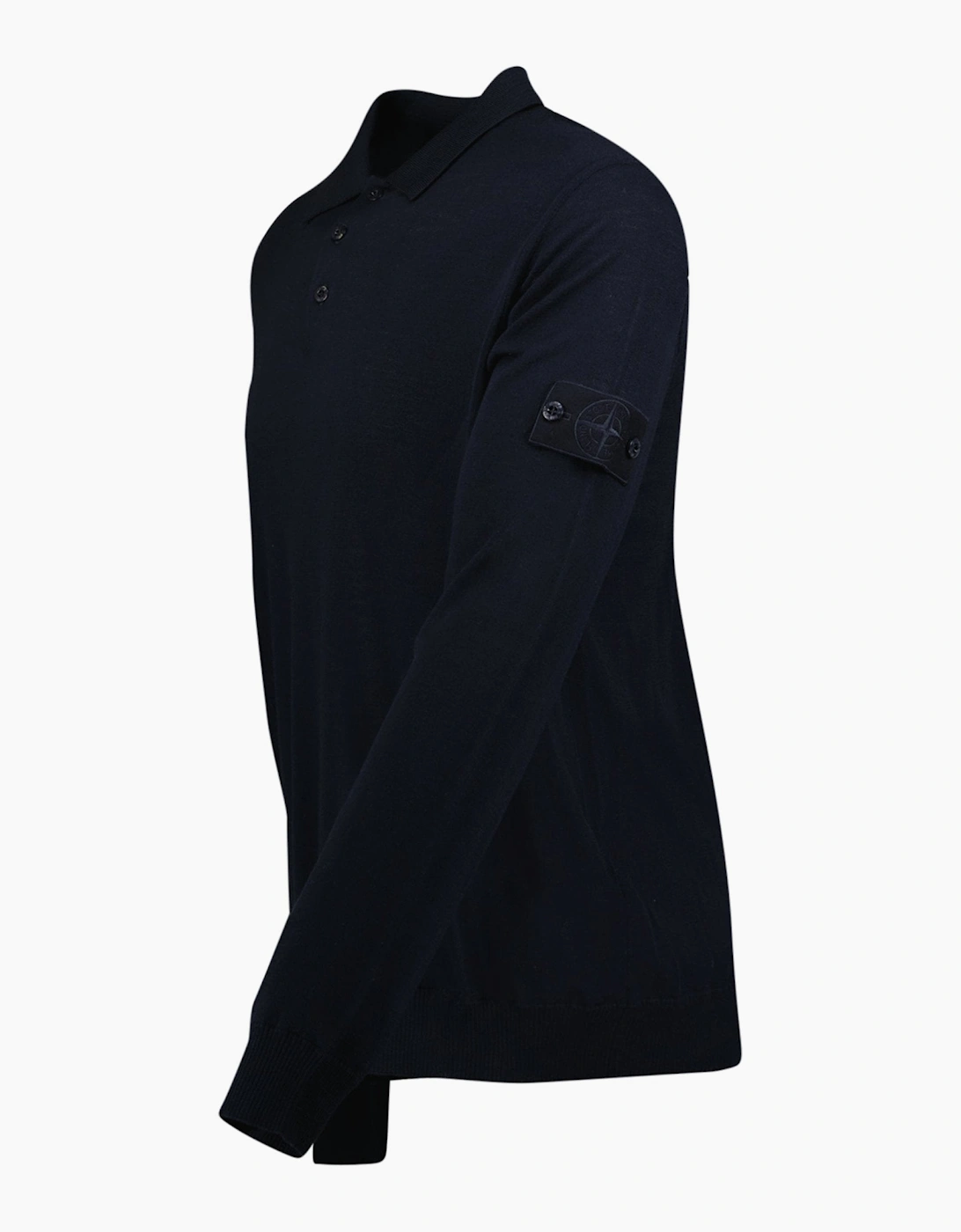Stone Island Ghost Wool Polo Shirt Navy