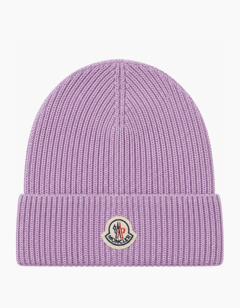 Moncler Logo Beanie Lilac