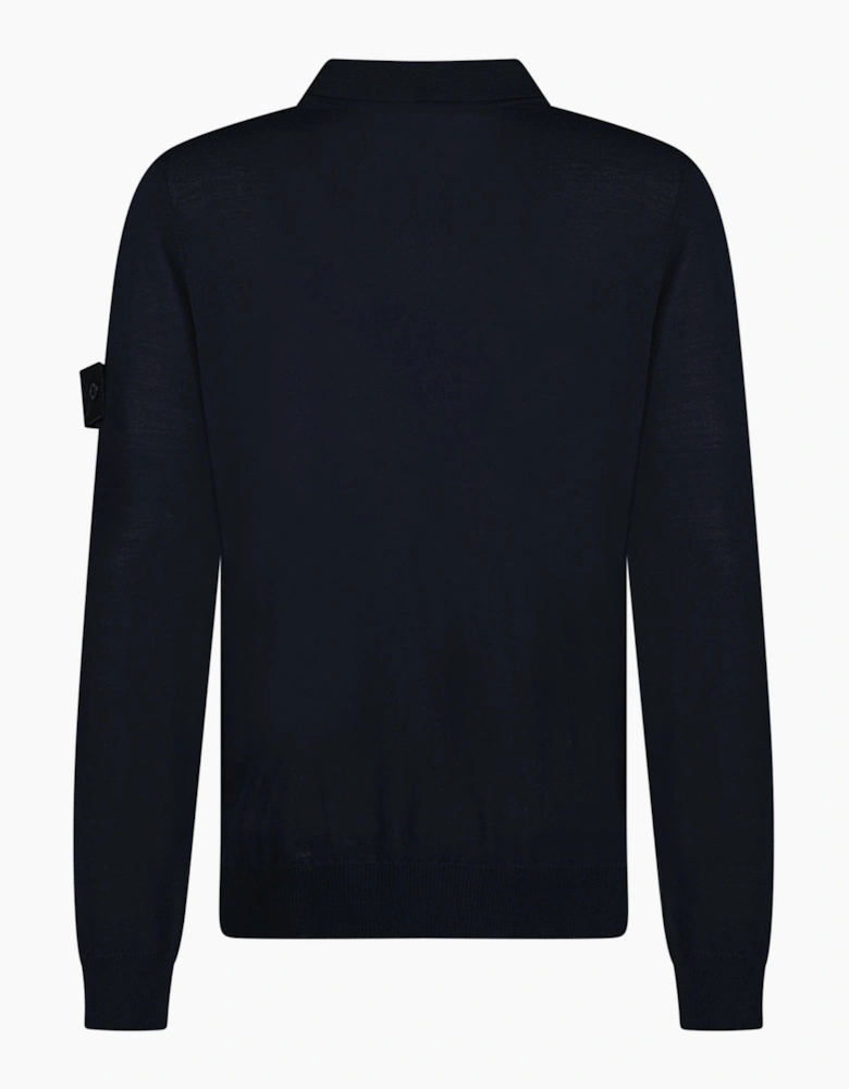 Stone Island Ghost Wool Polo Shirt Navy
