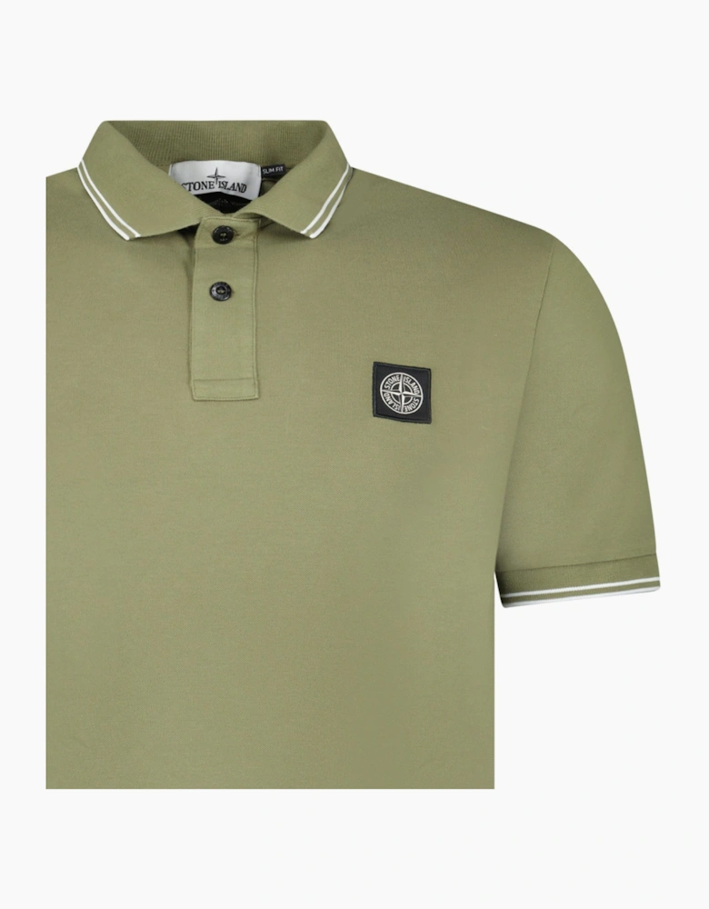 Stone Island Compass Logo Polo Olive