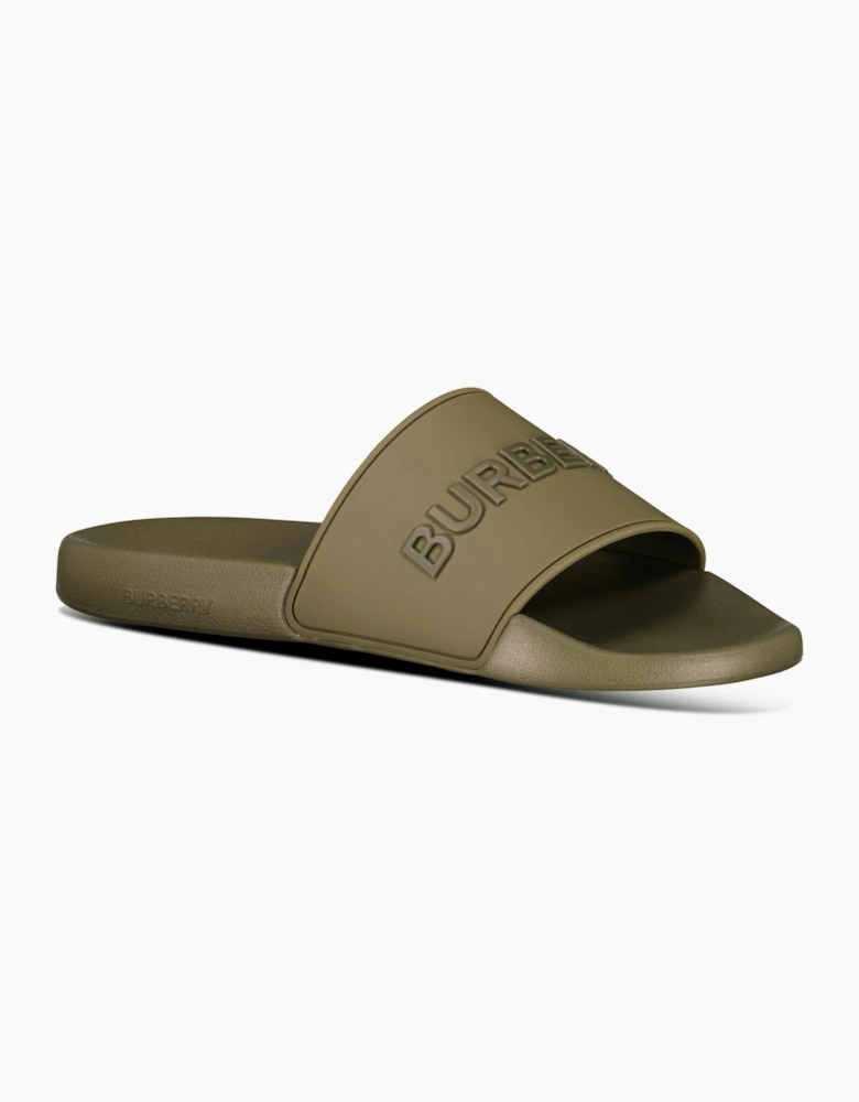 Burberry Logo Tech Furley Sliders Khaki