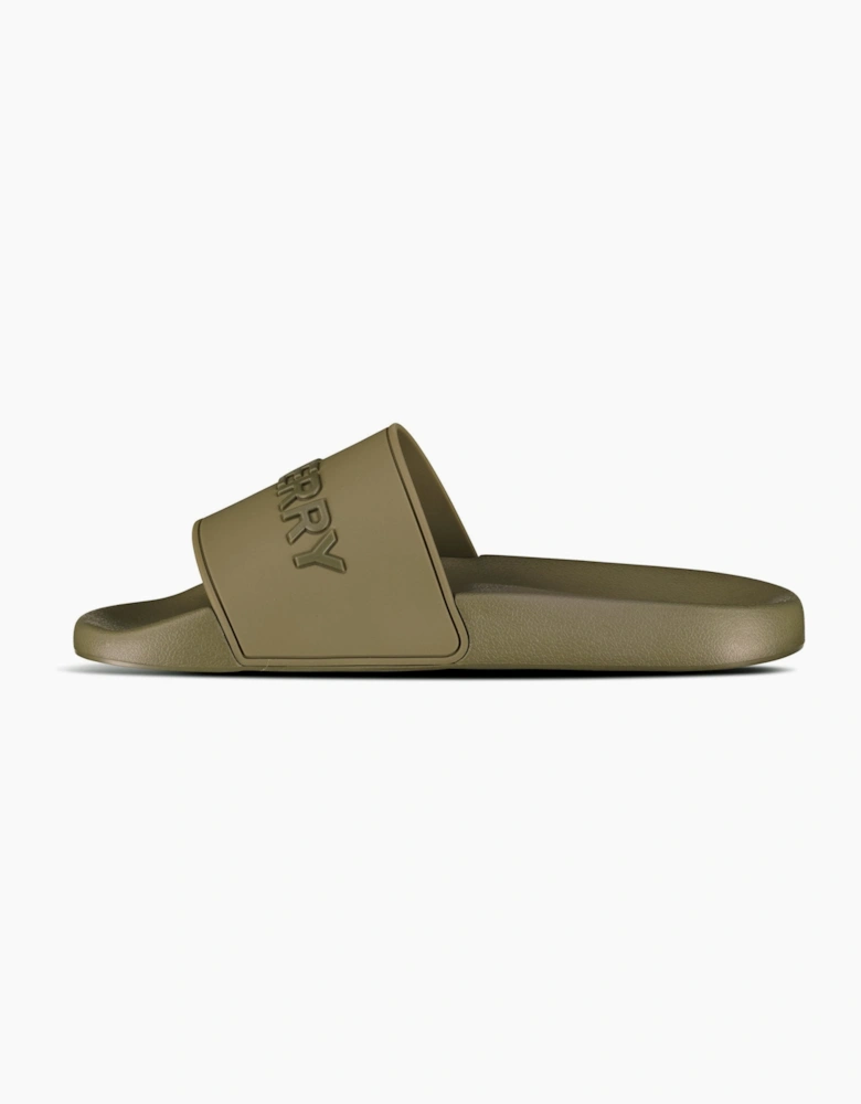 Burberry Logo Tech Furley Sliders Khaki