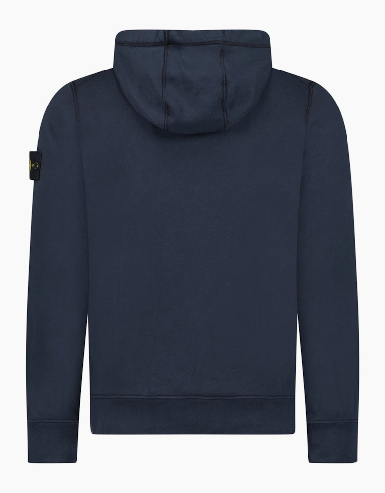 Stone Island Organic Cotton Fleece Zip Hoodie Navy