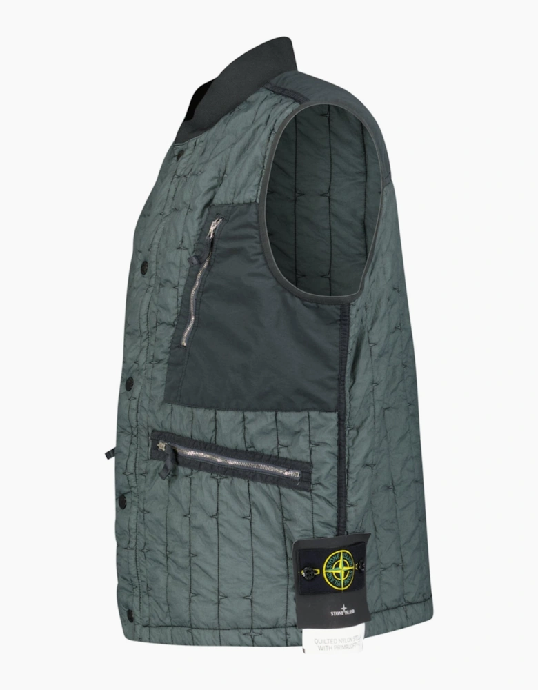 Stone Island Quilted Nylon Stella Primaloft Gilet Green