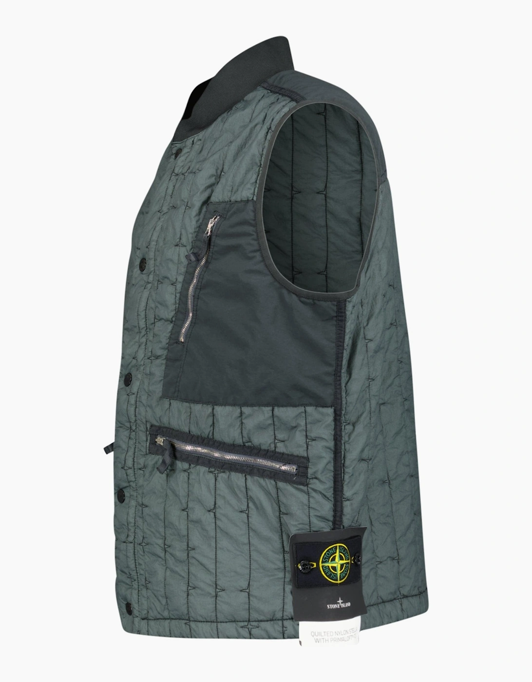Stone Island Quilted Nylon Stella Primaloft Gilet Green