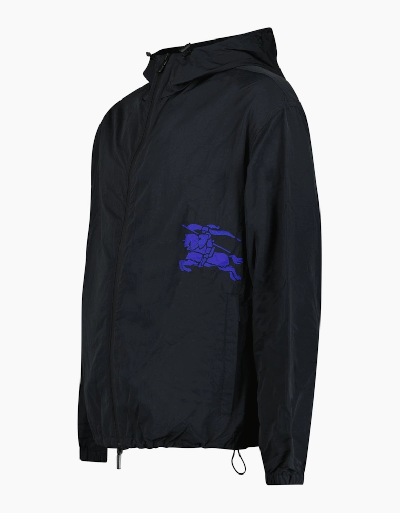 Burberry Equestrian Knight Appliqué Hooded Jacket Black