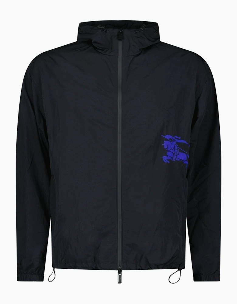 Burberry Equestrian Knight Appliqué Hooded Jacket Black