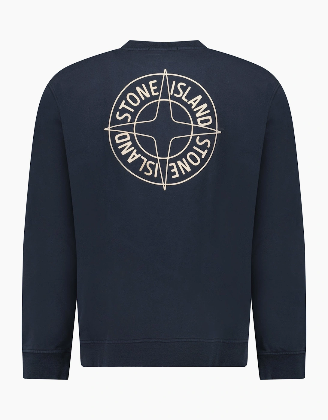 Stone Island Compass Print Logo Sweatshirt Navy