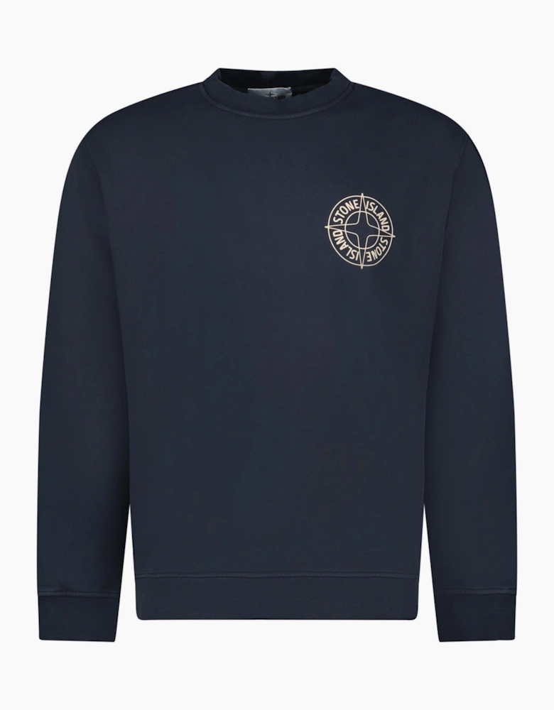Stone Island Compass Print Logo Sweatshirt Navy
