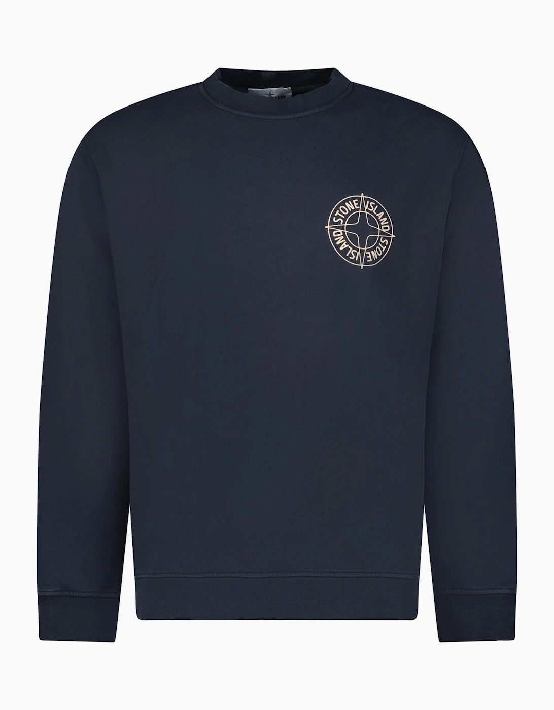 Stone Island Compass Print Logo Sweatshirt Navy