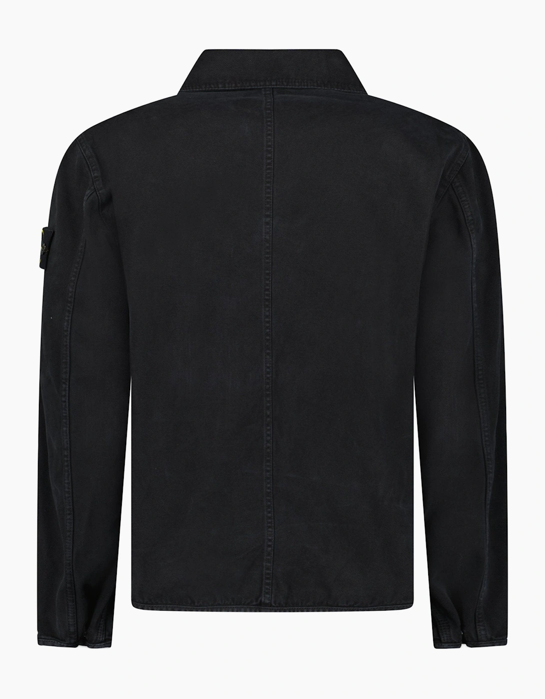 Stone Island Organic Panama Cotton Overshirt Black