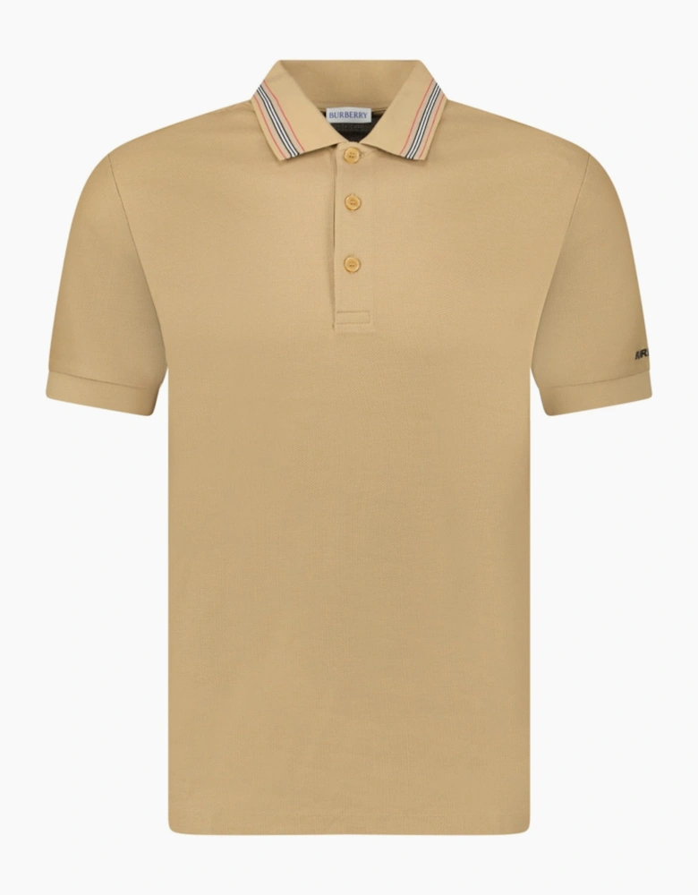 Burberry ‘Hartford’ Striped Check Polo Beige