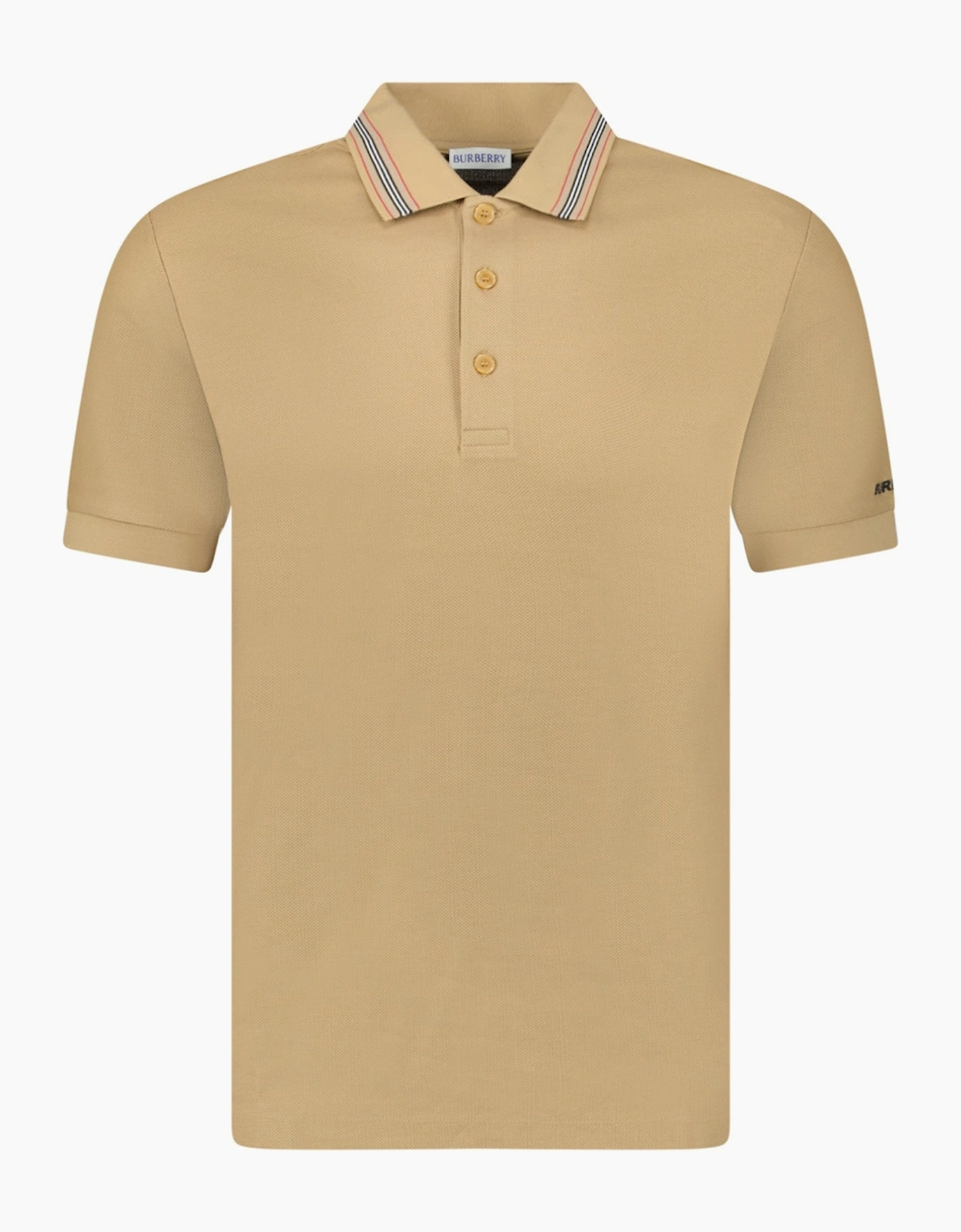 Burberry ‘Hartford’ Striped Check Polo Beige
